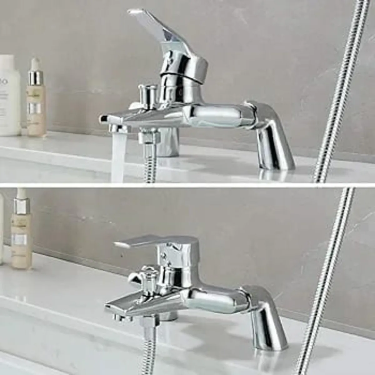 Bath Mixer Tap, Single Lever Chrome Bath Tap with - Image 2