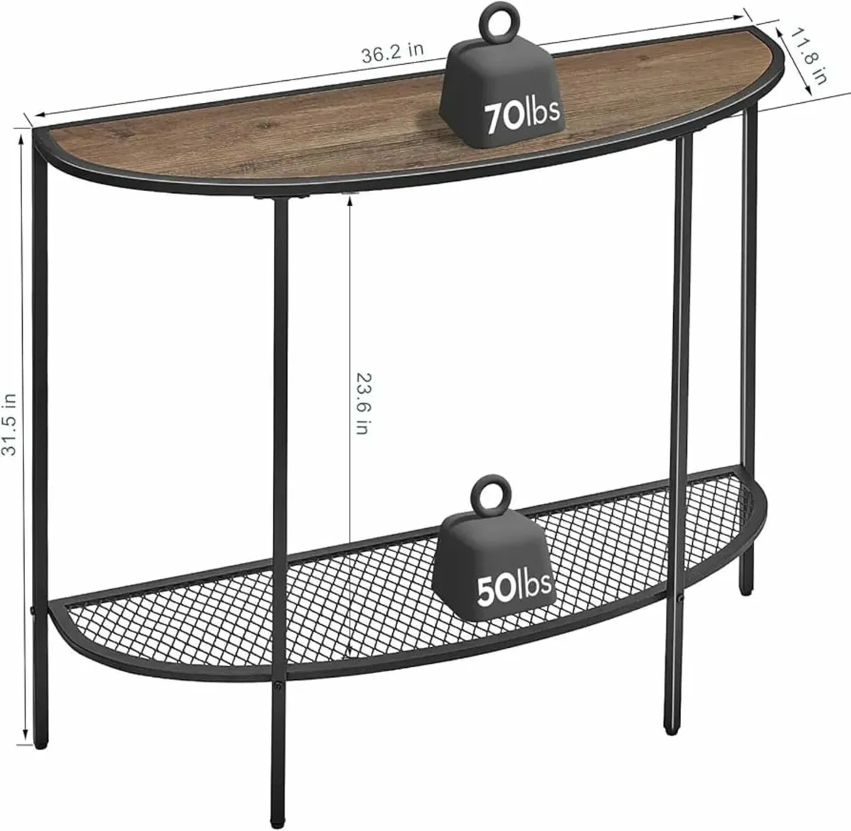 Console Table 2 Tier Narrow Entryway Table with St - Image 2
