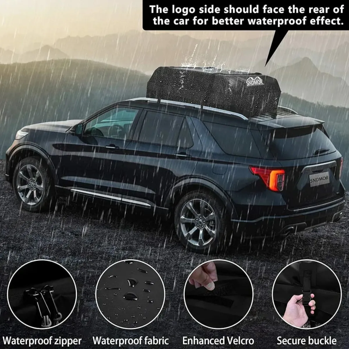 Car Roof Bag, 425L/15 Cubic Feet Waterproof Car Ro - Image 4