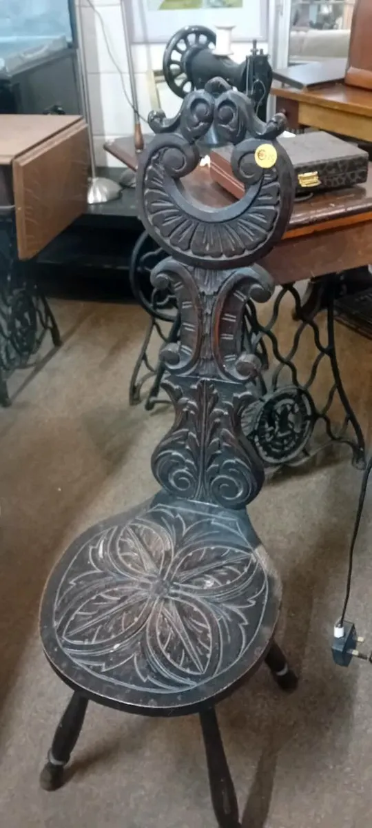 Antique Carved Spinning Chair