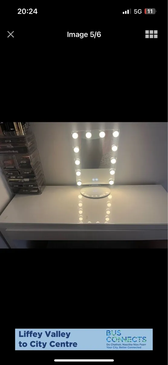 Glass Makeup Table & Bluetooth Light - Image 2