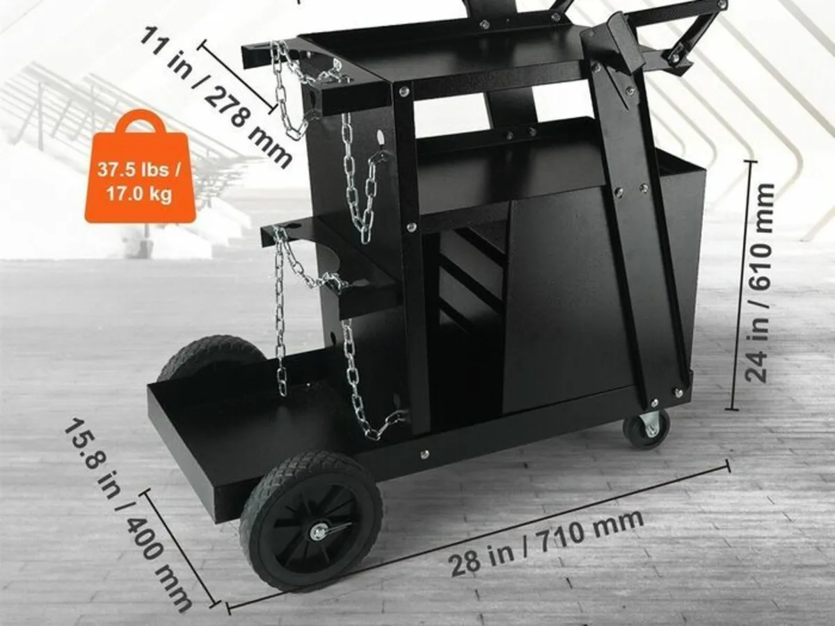 Welding trolley, 2 shelves with 4 drawers, welding - Image 2