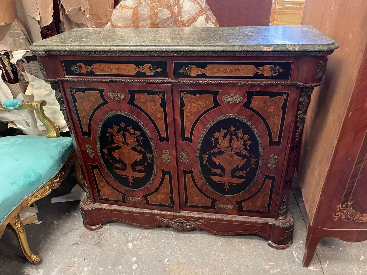 antique inlaid sideboard - Image 1