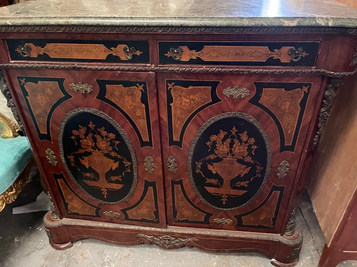 antique inlaid sideboard - Image 2