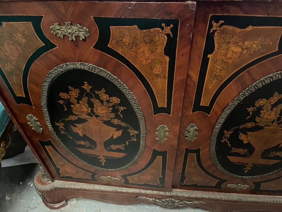 antique inlaid sideboard - Image 4