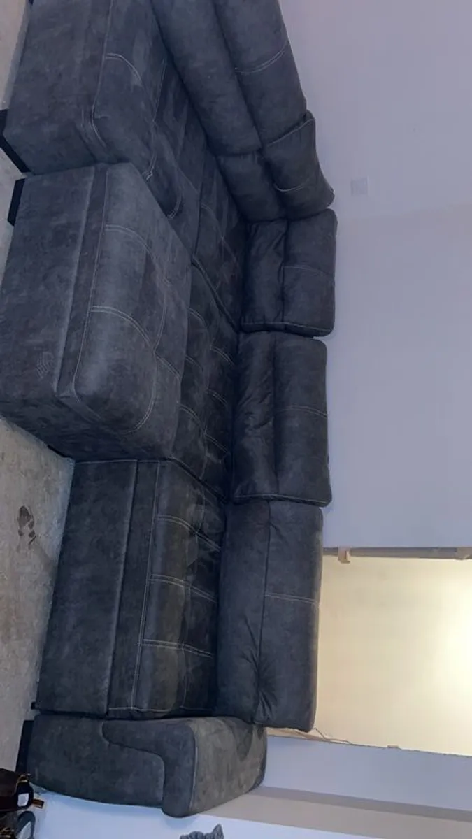 Large fold out sofa bed with storage ottoman - Image 2