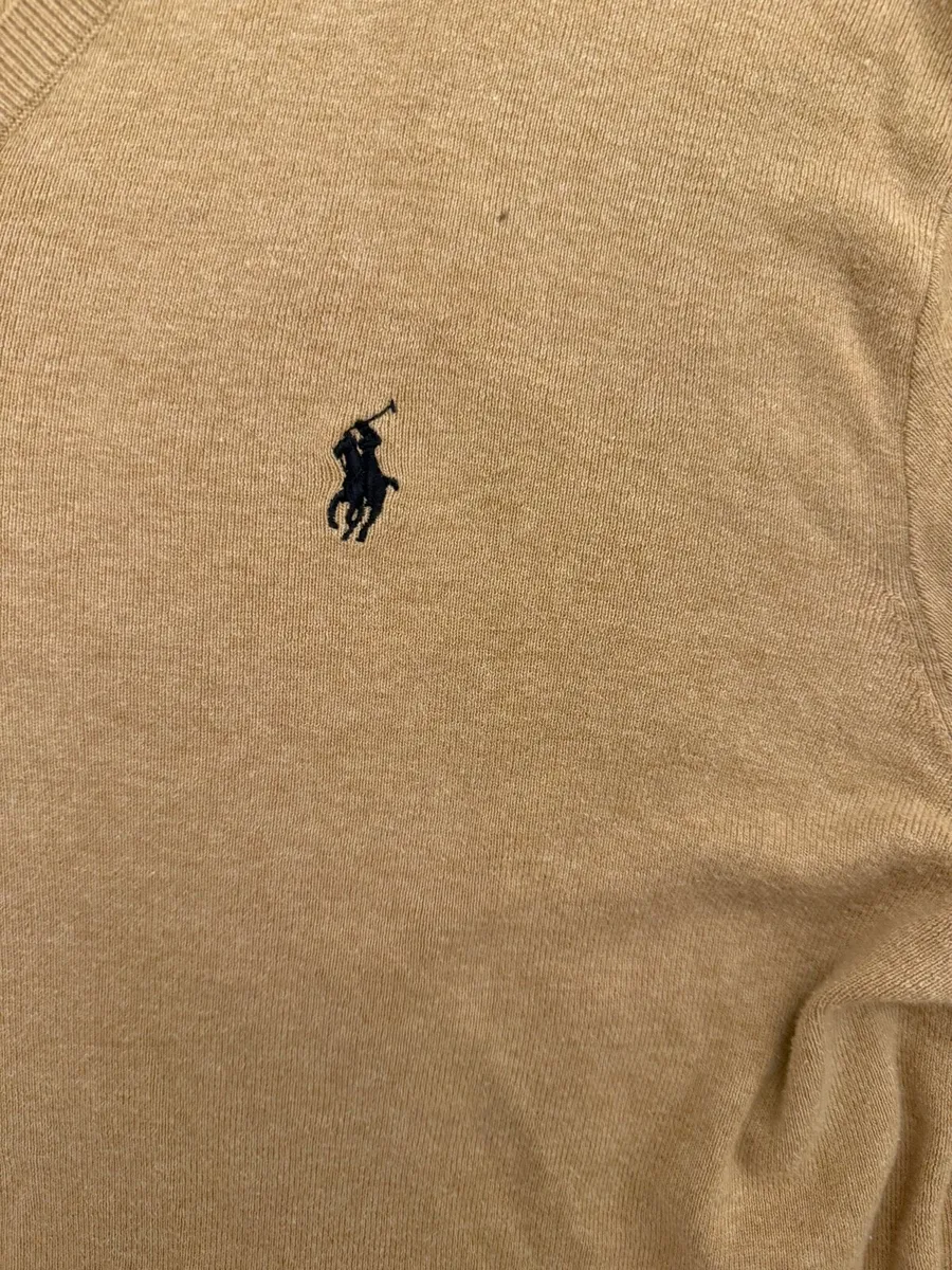 Cream Men’s V Neck Ralph Lauren Jumper   Perfect - Image 2