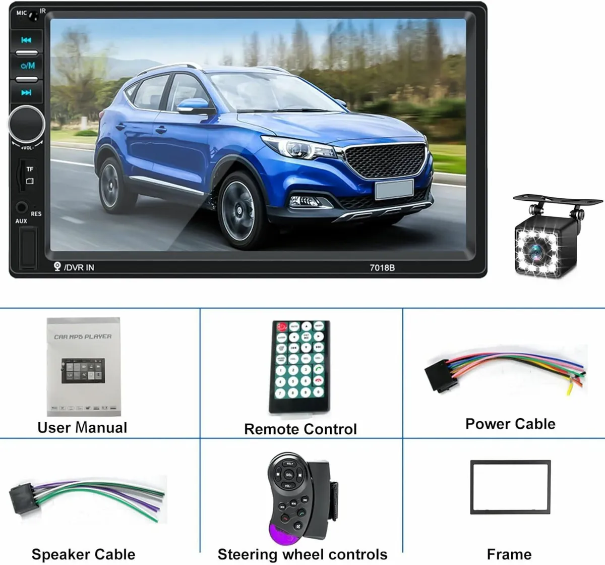 Double din Car Stereo with Bluetooth 7 Inch Touch