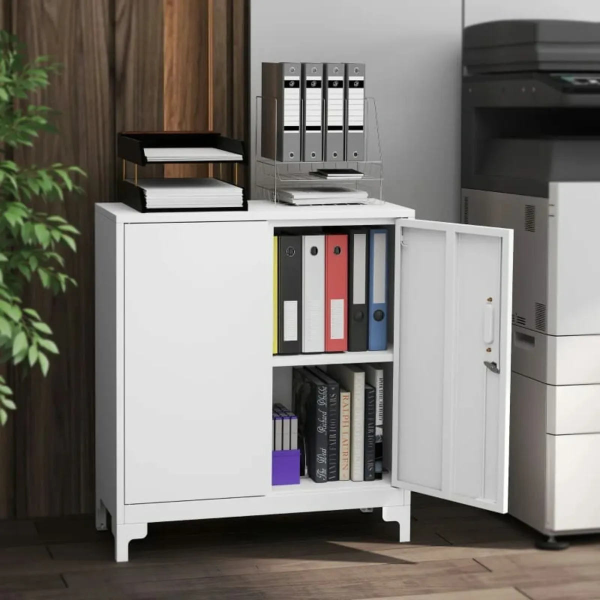 Metal Office Cabinet, Lockable Doors, Office Chest - Image 2