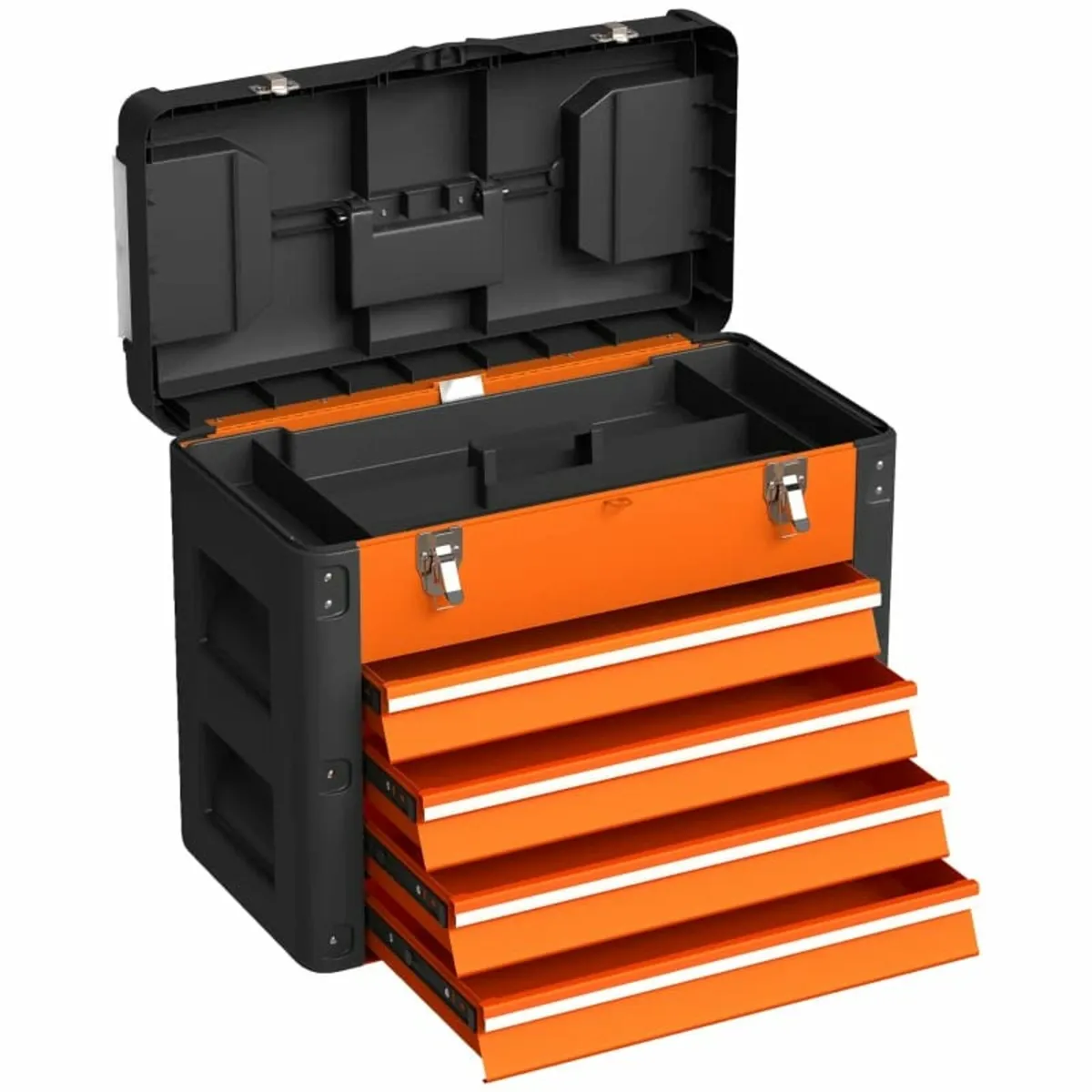 4 Drawers Large Toolbox - Orange - Image 1
