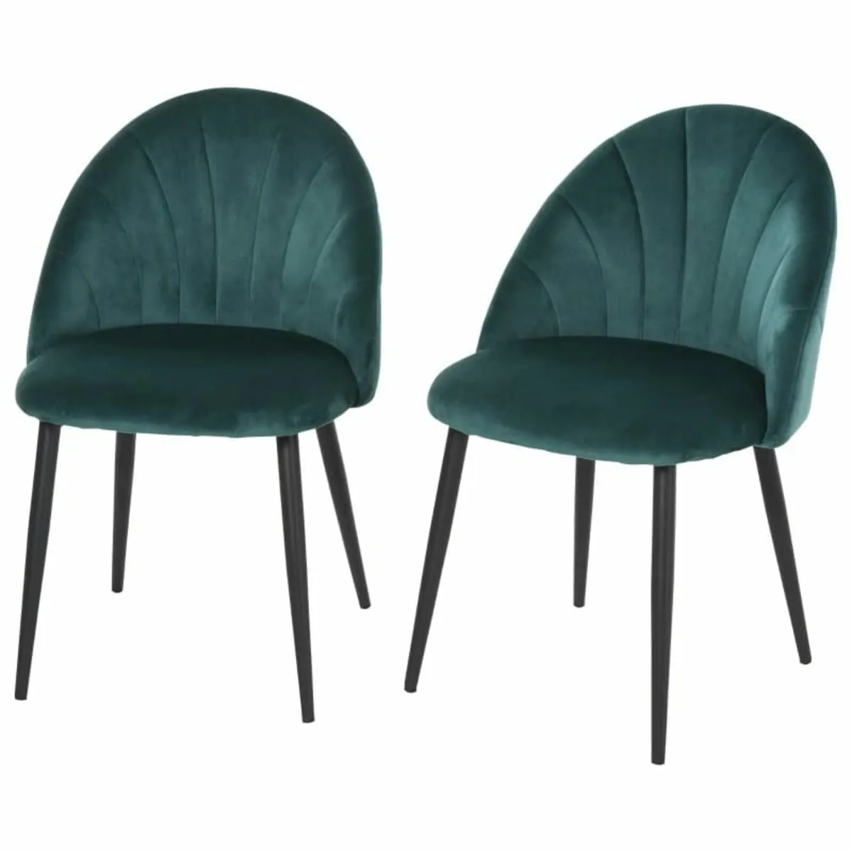Nordic Armless Velvet Upholstered Dining Chair wit - Image 1