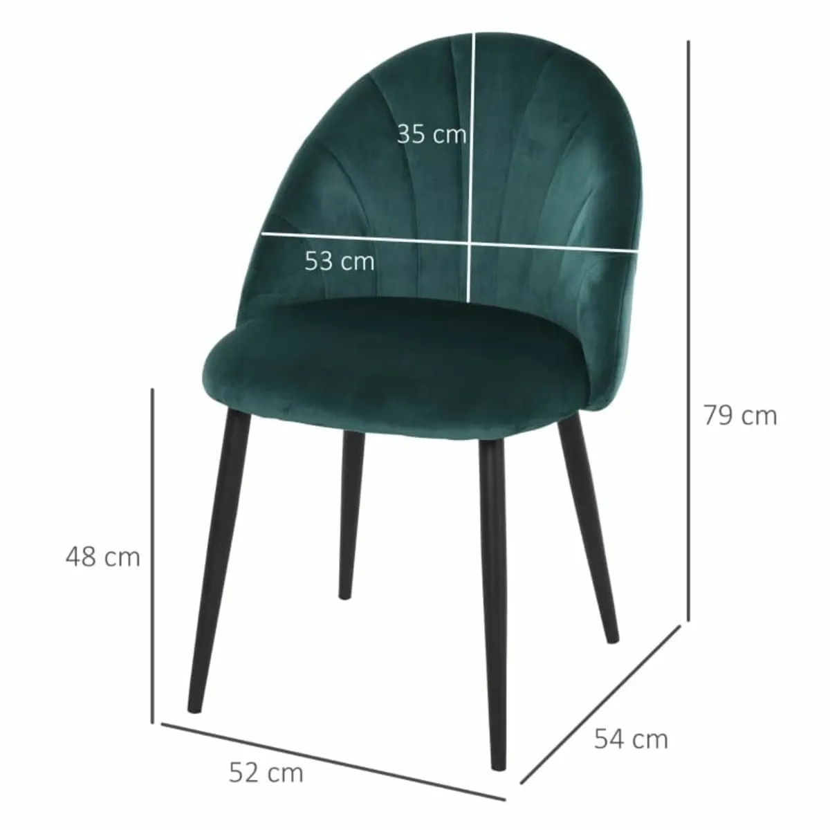 Nordic Armless Velvet Upholstered Dining Chair wit - Image 3