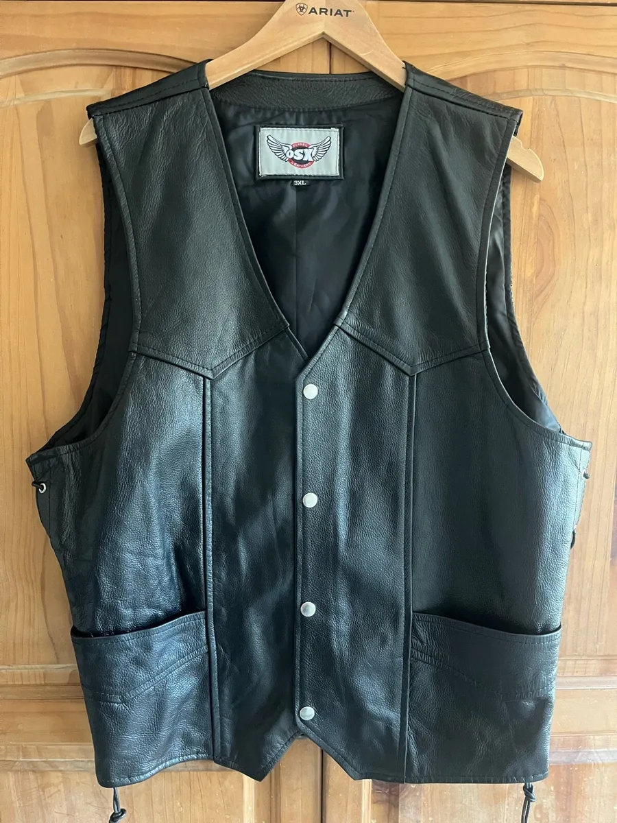 Men's Leather Waistcoats x 2 - Image 1