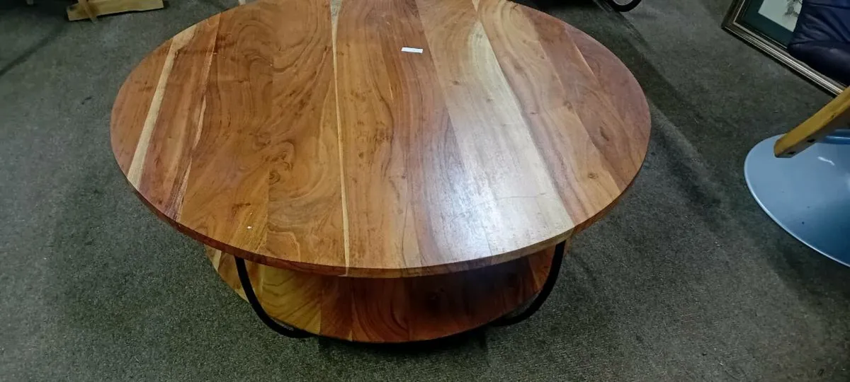 Modern Hardwood And Metal Coffee Table