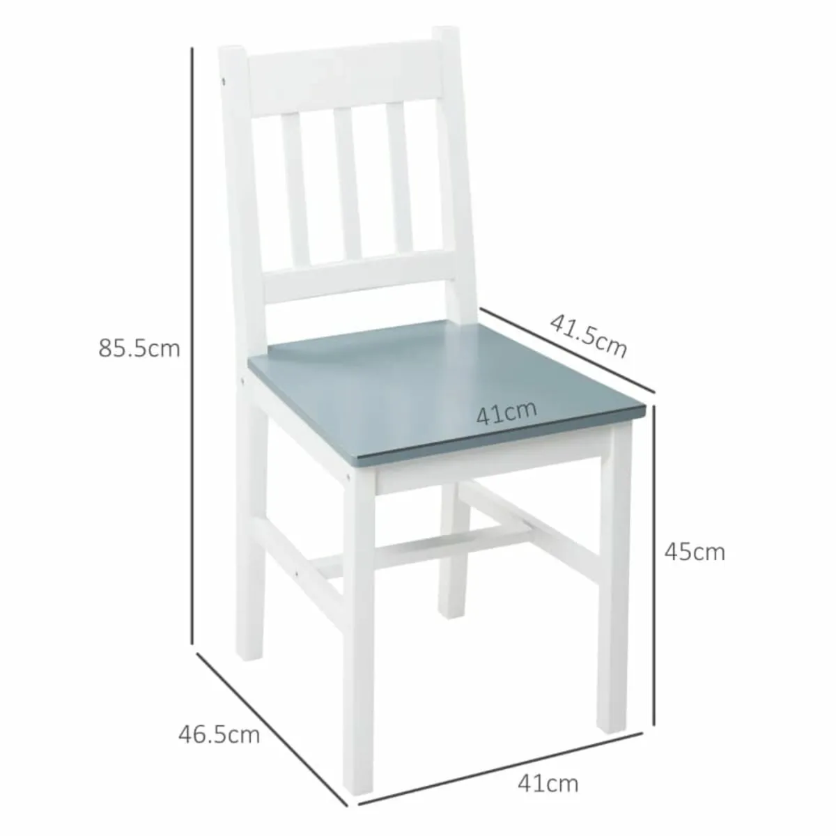 Dining Chairs Set of 2, Kitchen Chair with Slat Ba - Image 3
