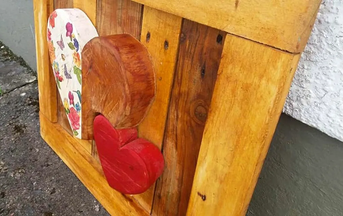 Rustic Wood Heart wood art piece. - Image 2