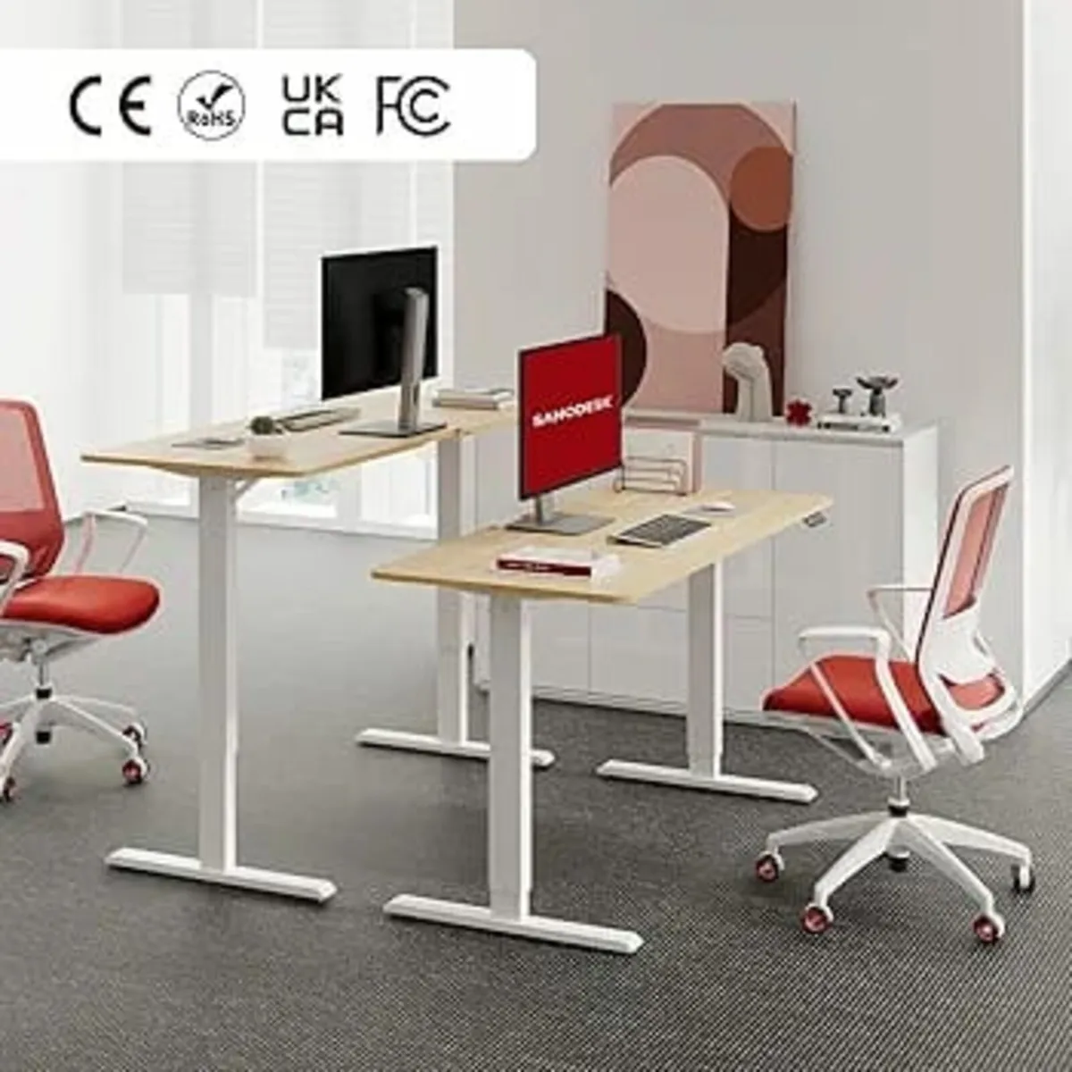 QS+110 * 60 Electric Standing Desk ONE PIECE Heigh - Image 2