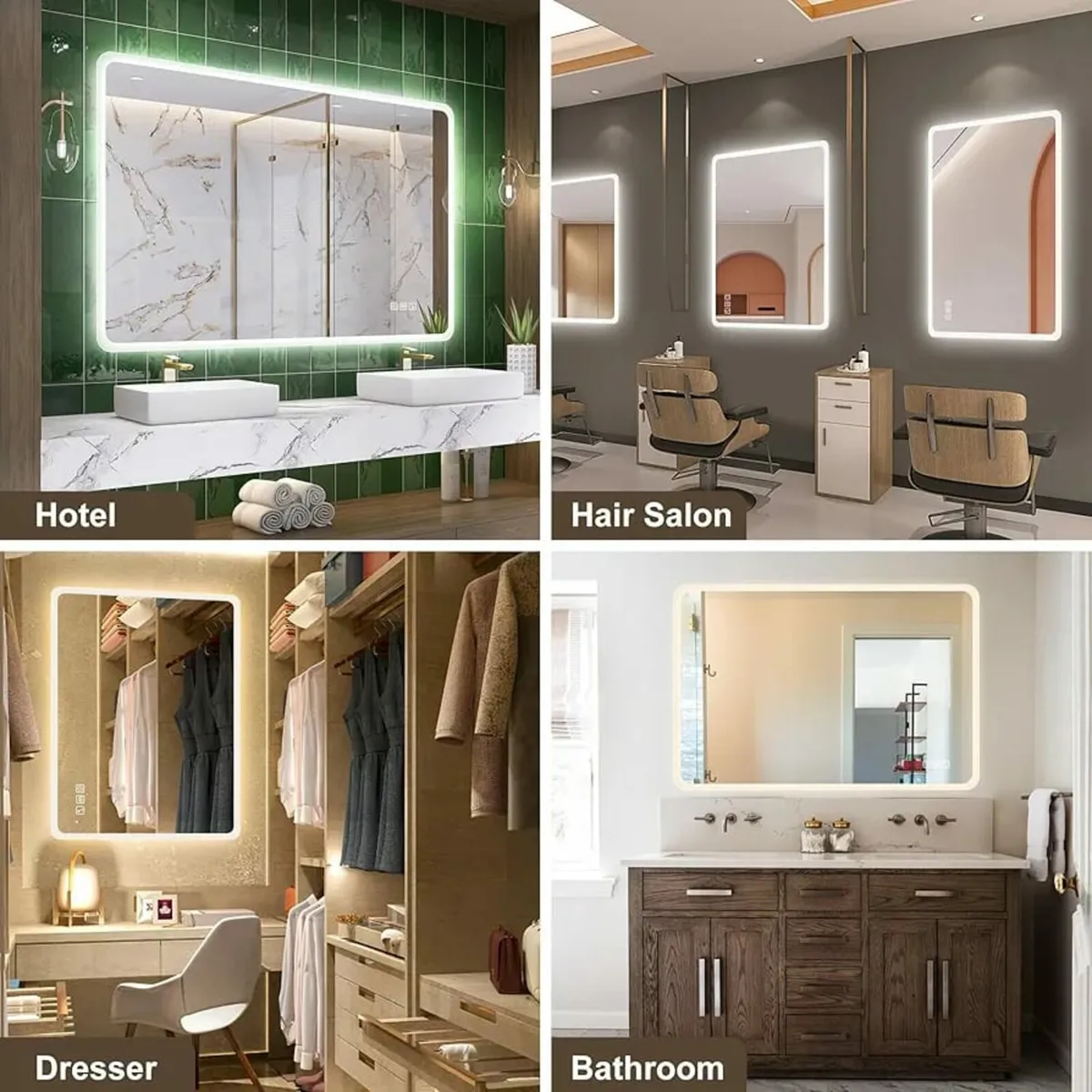 1000x700 mm Bathroom-Mirror-with-LED-Lights for Wa - Image 2
