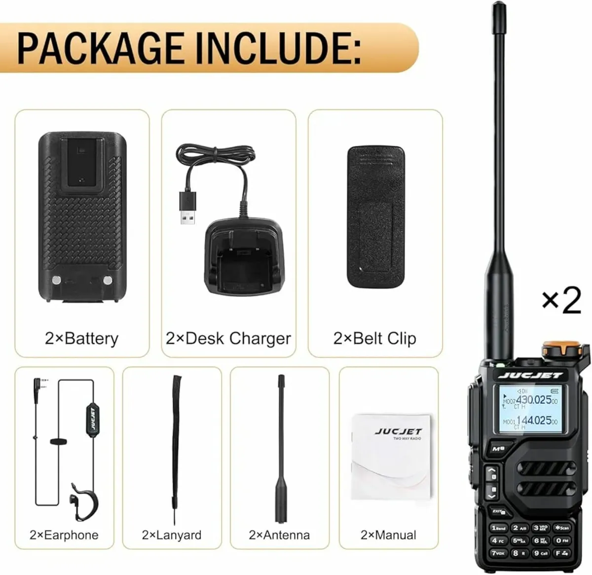 UV-K5 Walkie Talkie Dual Band VHF/UHF 144-146/430- - Image 4