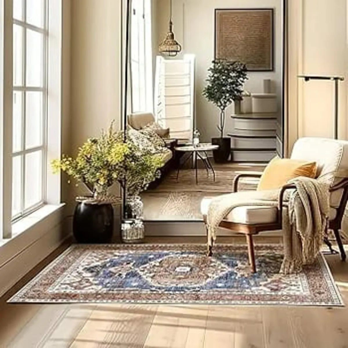 Living Room Large 160x230cm Non Slip Rugs Vintage - Image 4