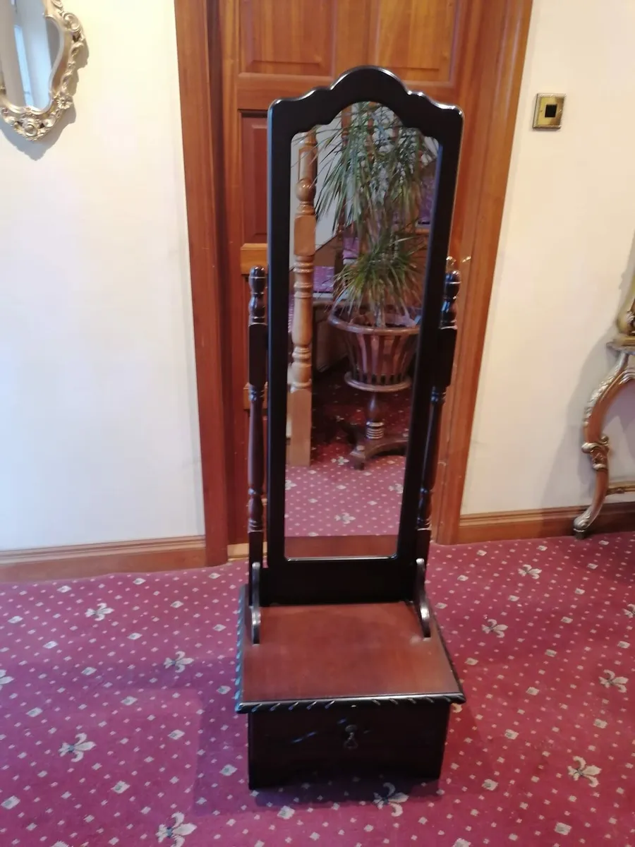 Long mahogany mirror