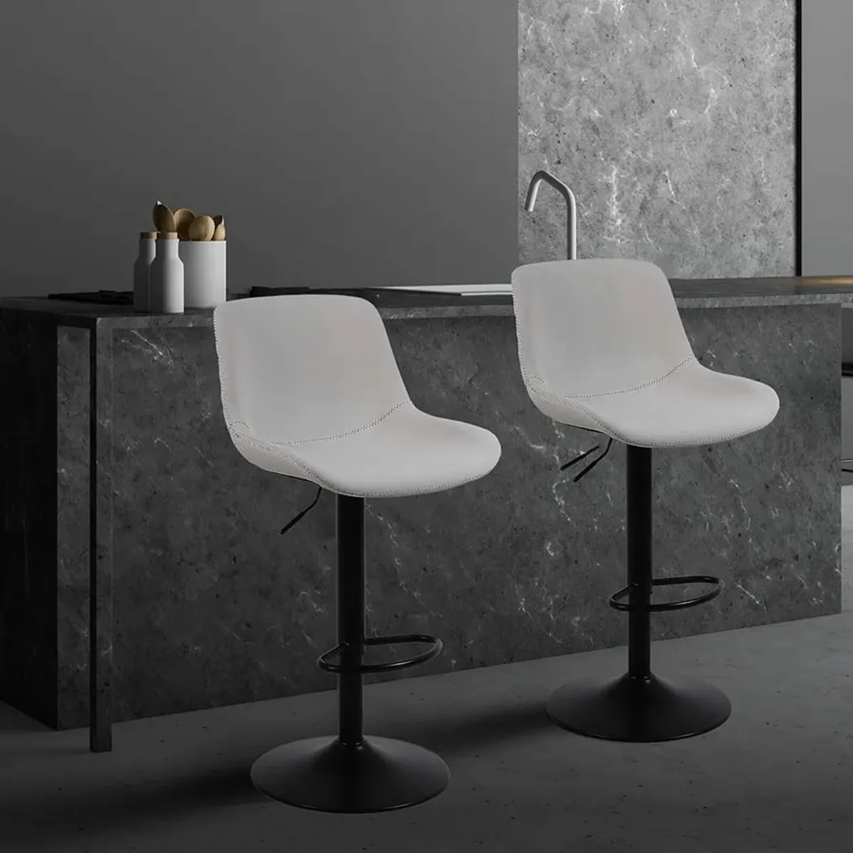 Set of 2,Swivel Counter Height Barstools with Back - Image 1