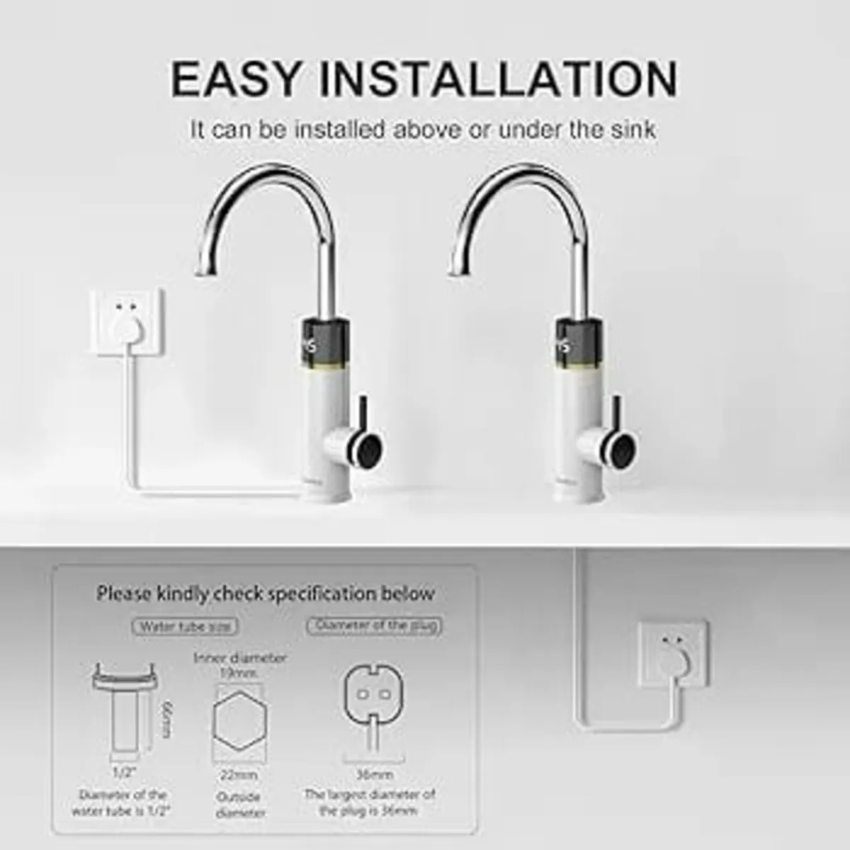 Instant Electric Hot Water Faucet, 220V Tankless E - Image 2