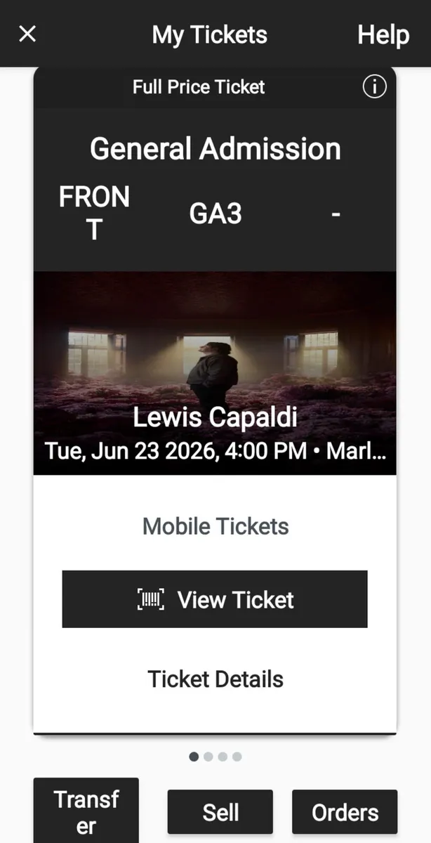 Two Front Standing Tickets to Lewis Capaldi - Image 2