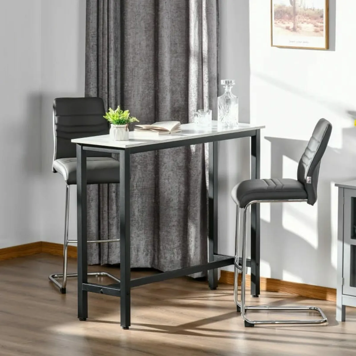 Bar Table Breakfast Dining Table Coffee Table with - Image 4
