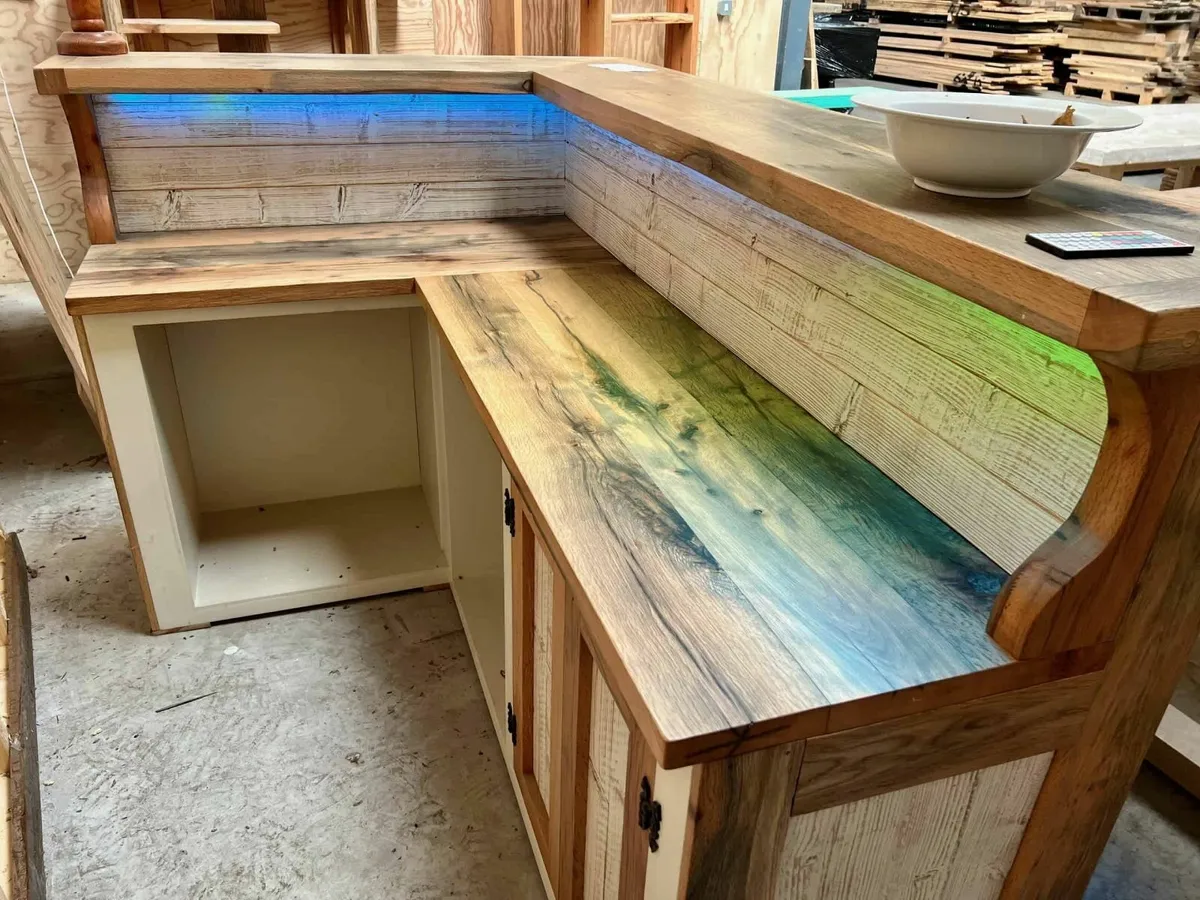 Hand Crafted Oak Bar - Image 4