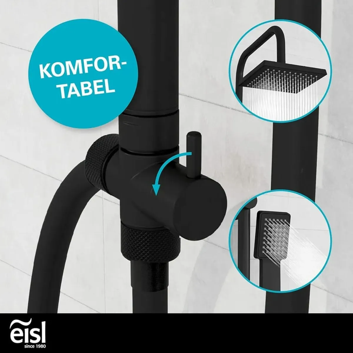 Easy Energy DX12004BL-A Shower Set Black Shower Sy - Image 2