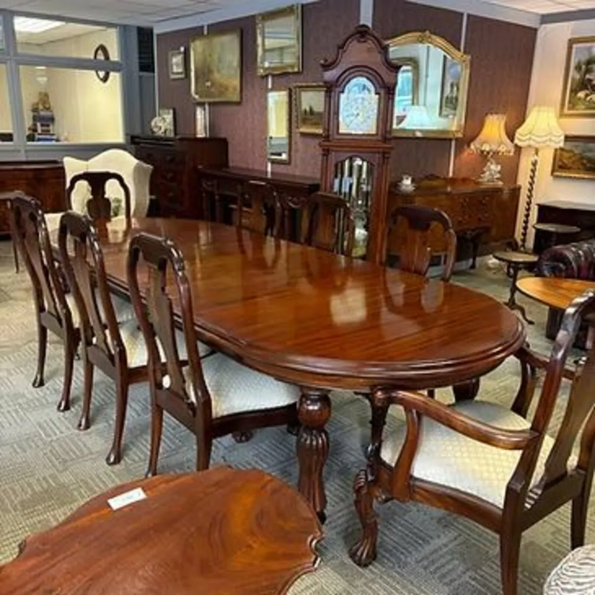 Fabulous mahogany d-end extendable dining table, w