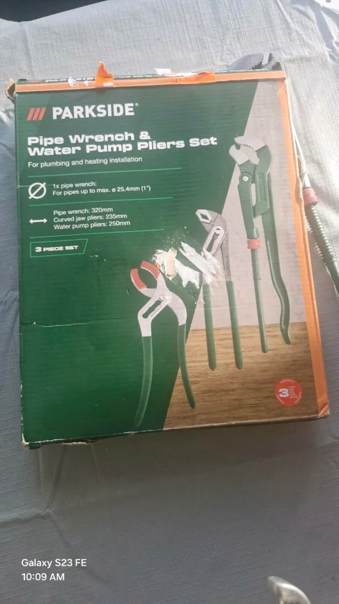 Parkside plumbing pliers set 3 piece unused - Image 3
