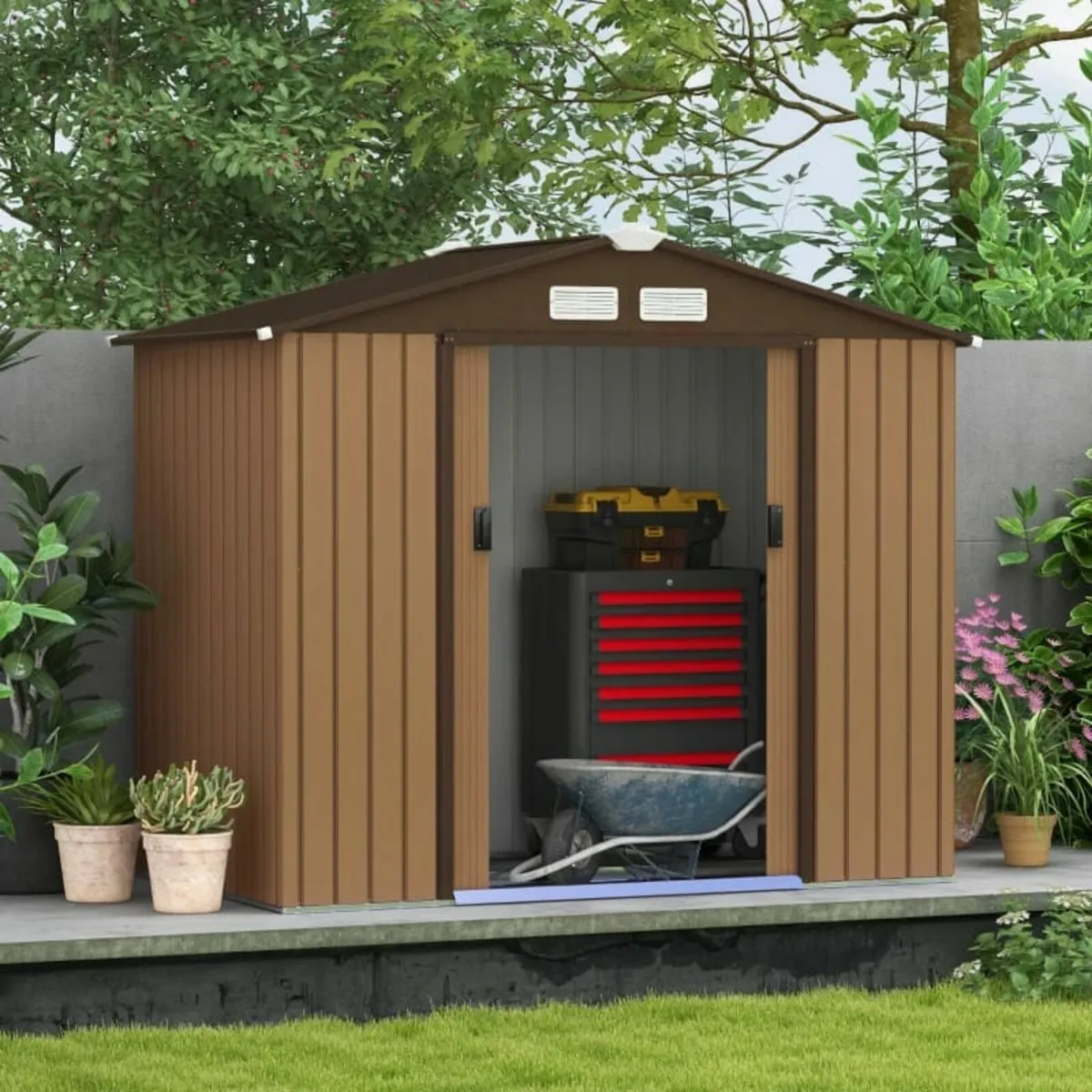 Outdoor Storage Shed, 7ft x 4ft, Large Patio Roofe - Image 2