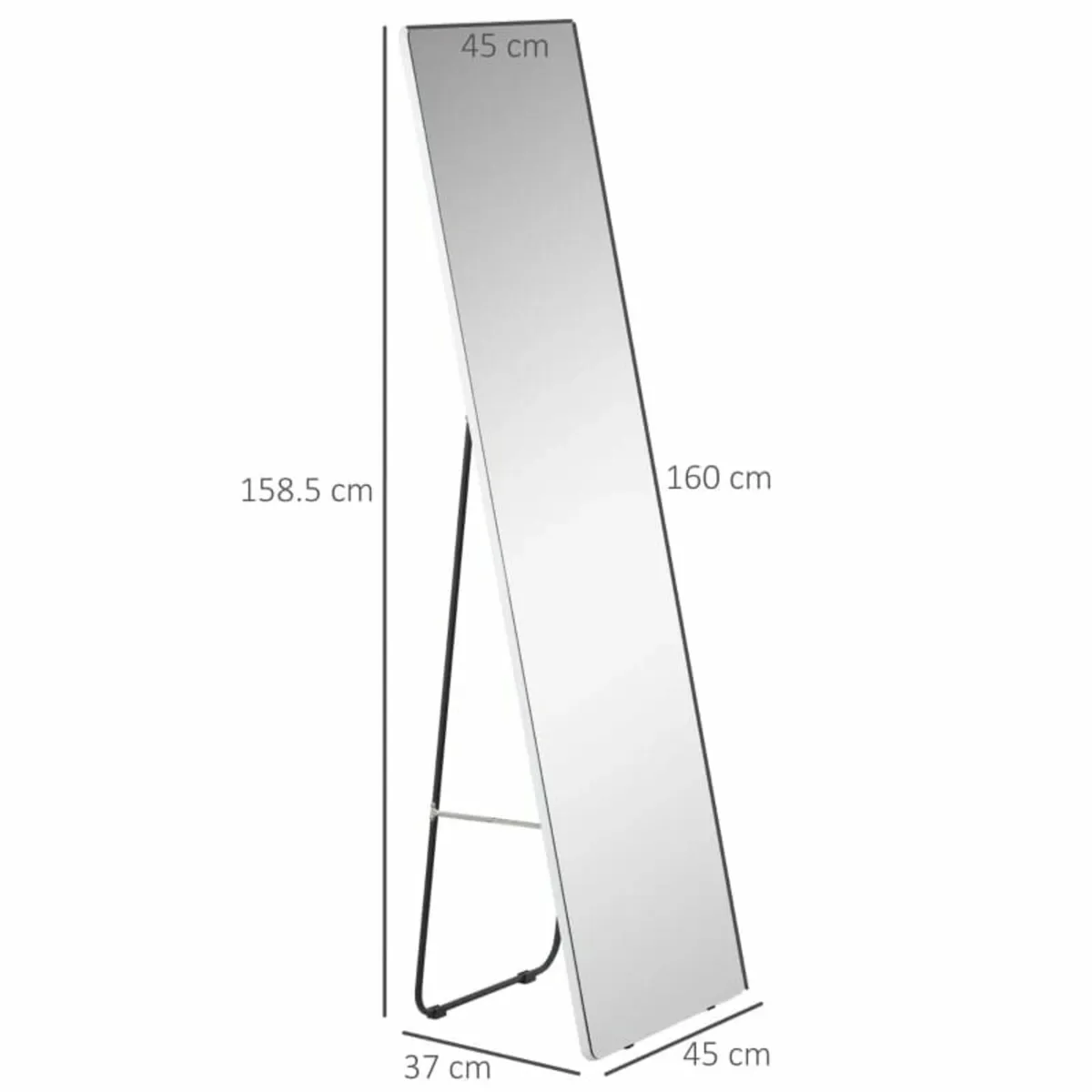 Standing Mirror Wall Mirror Full-Length Mirror, Al - Image 3