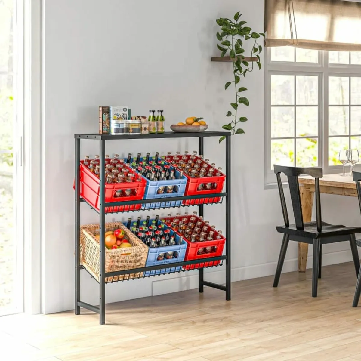 Storage shelf, height-adjustable, sturdy metal, sp - Image 2