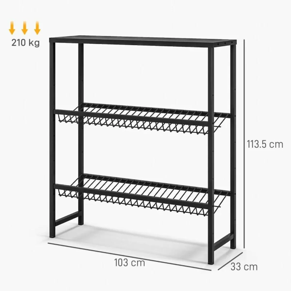 Storage shelf, height-adjustable, sturdy metal, sp - Image 3