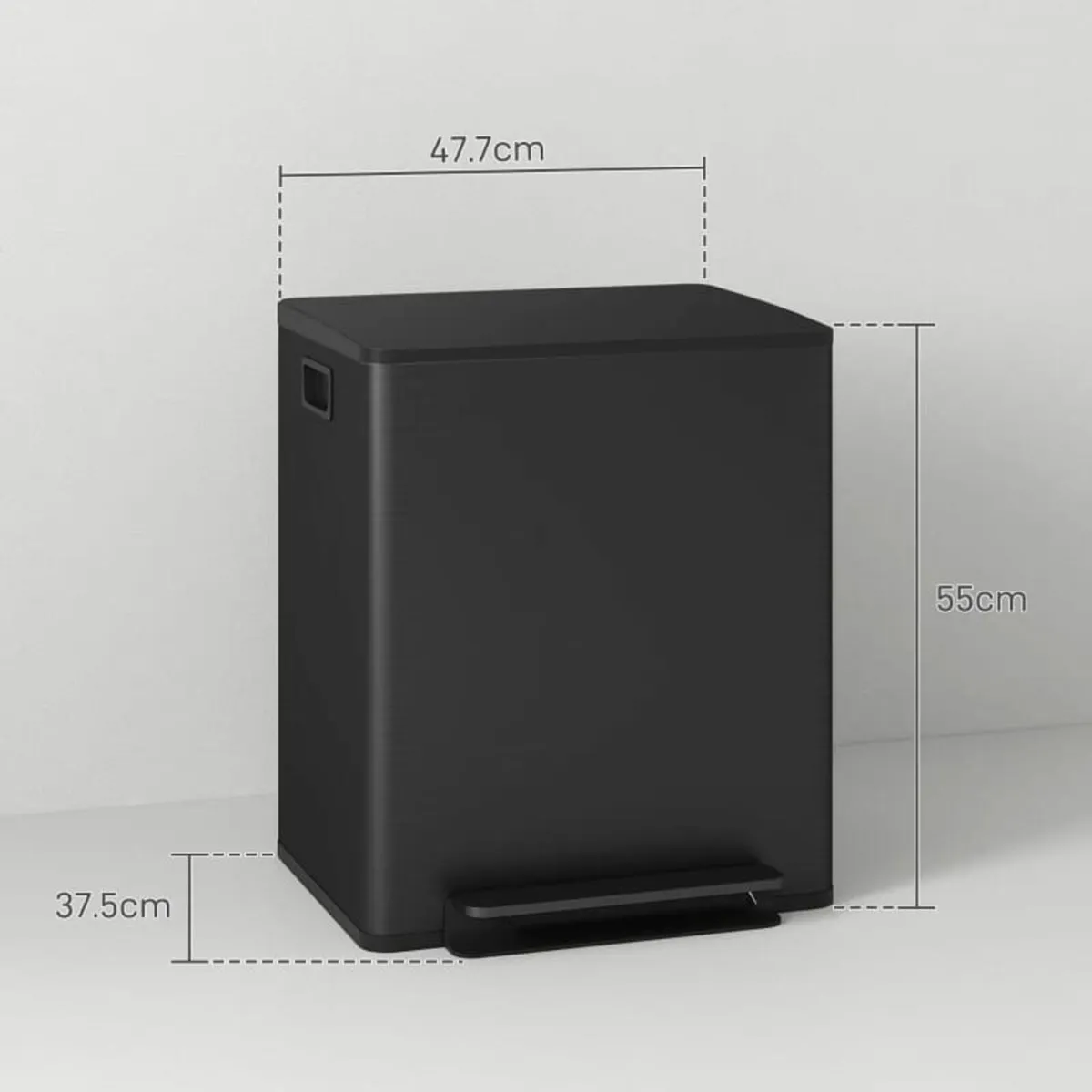 50L Dual Compartment Stainless Steel Bin, with Deo - Image 4
