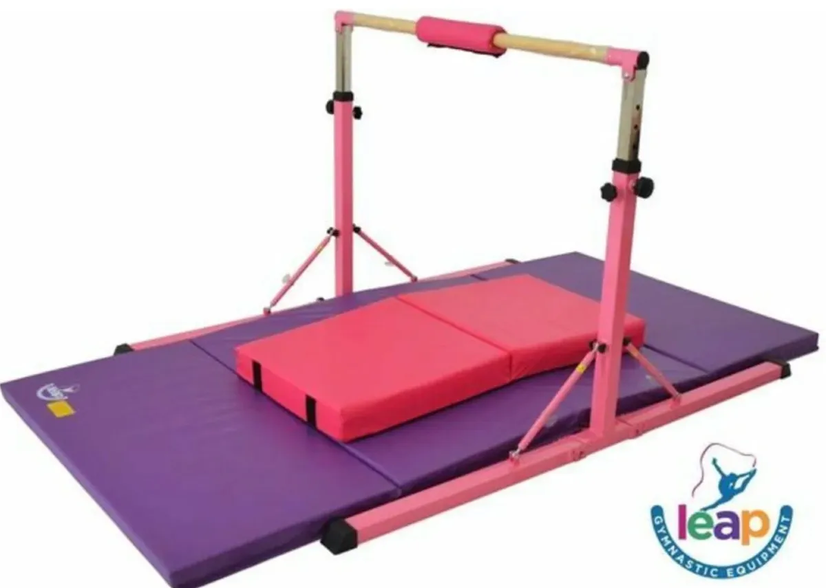 Adjustable Gymnastics Bar Kit with Beam - Image 1