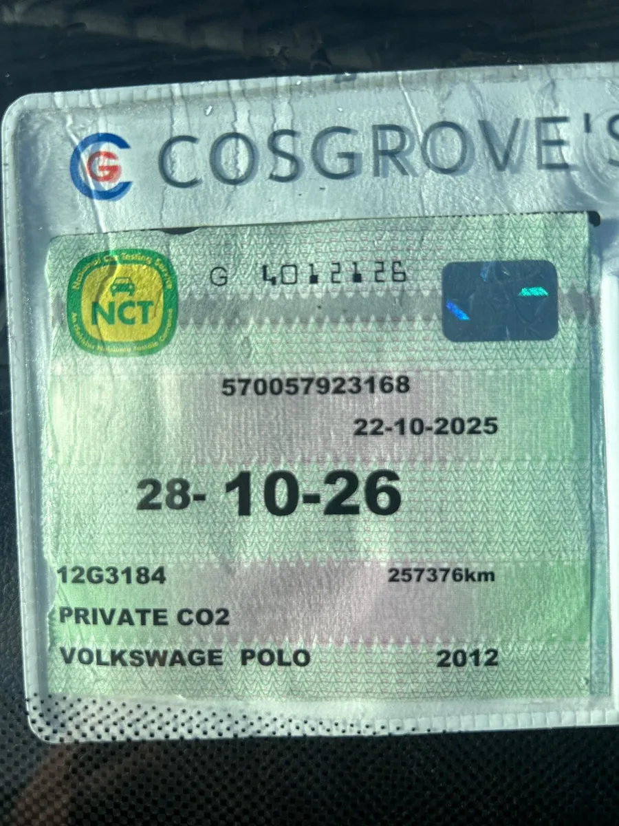 2012 VW Polo - 1.2 Diesel -New NCT 10/26 - Image 2