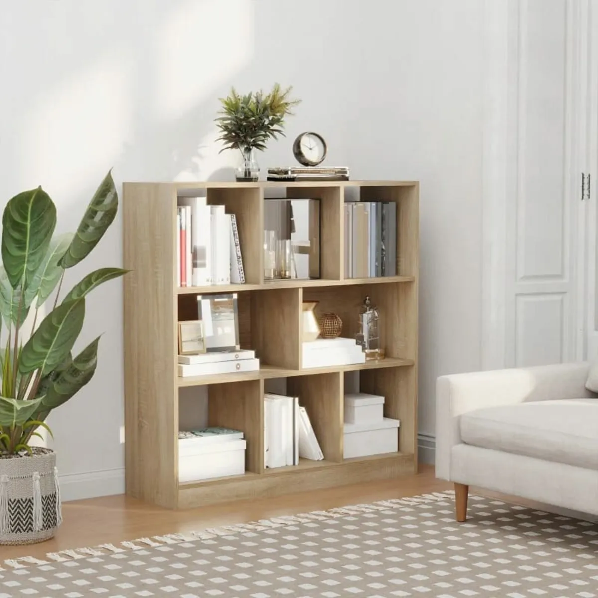 Bookshelf Shelf Standing Shelf, 8 Shelf Compartmen - Image 3