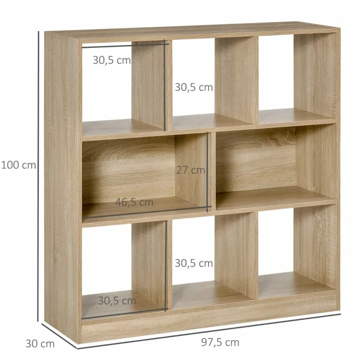 Bookshelf Shelf Standing Shelf, 8 Shelf Compartmen - Image 4