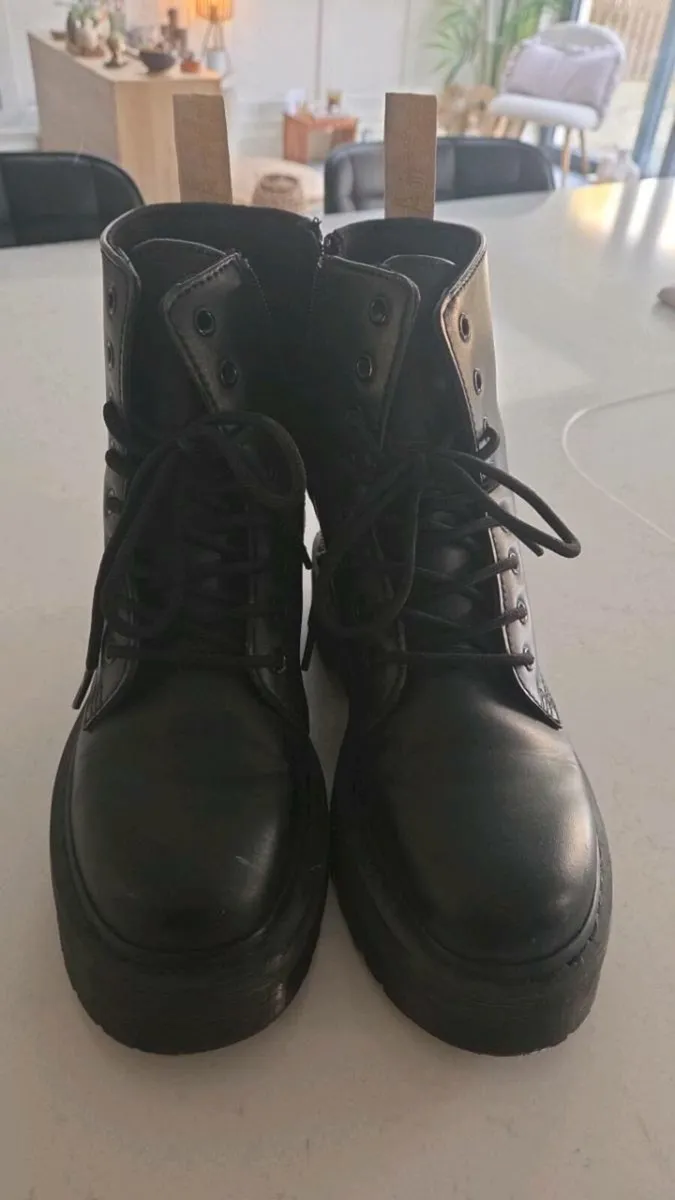 Women's Black DM Boots - Image 2