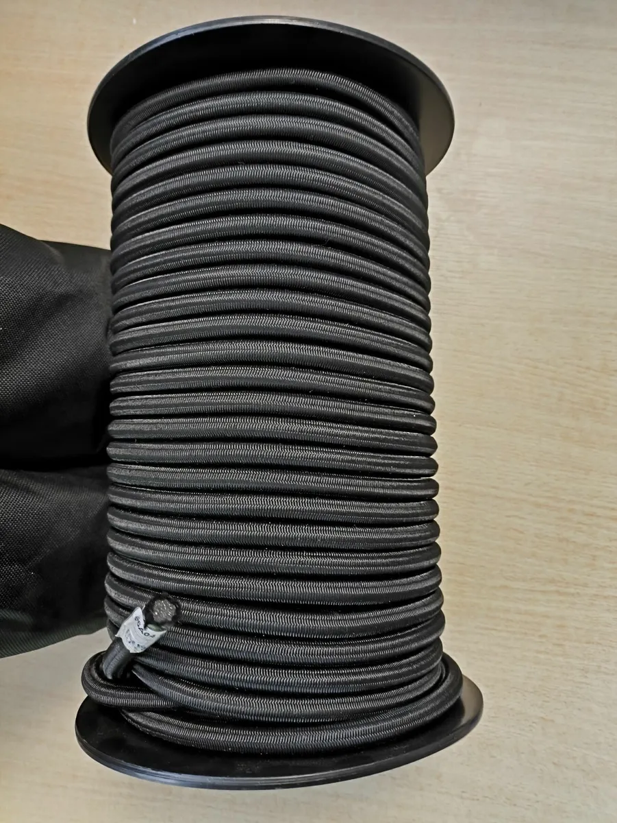 Elastic bungee rope 10mm / 50m - Reel  Black - Image 1