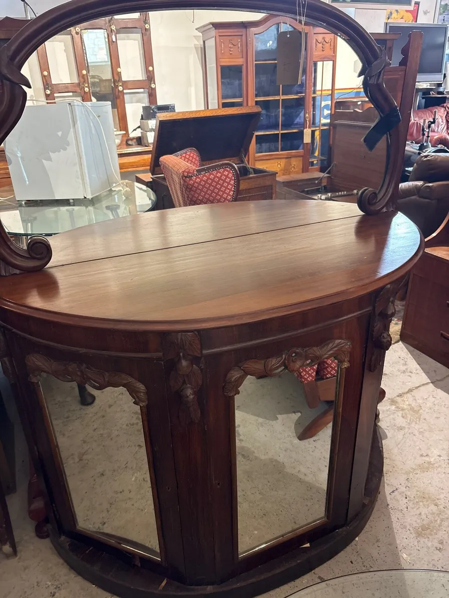 Victorian beer teak mirrored Credenza - Image 1