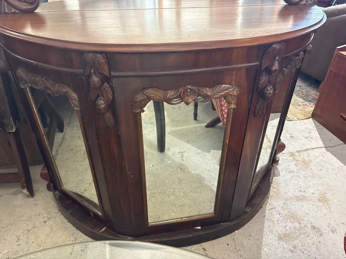 Victorian beer teak mirrored Credenza - Image 2