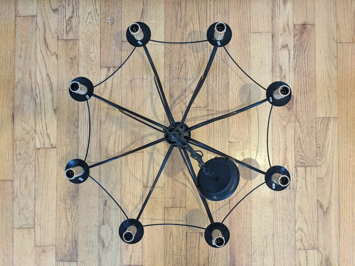 8-Light Black Metal Chandelier - Image 3