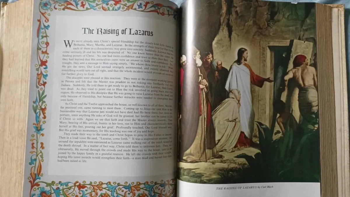 Vintage Big Catholic Holy Bible - Image 4