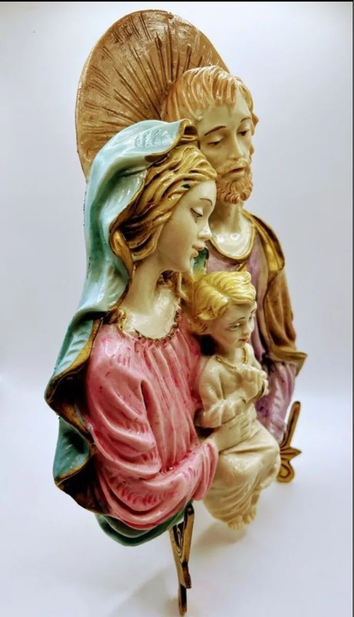 Vintage plaque depicting the Holy Family - Image 1