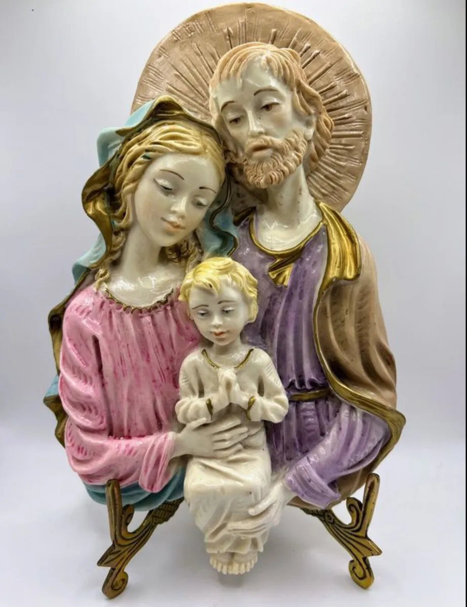 Vintage plaque depicting the Holy Family - Image 2